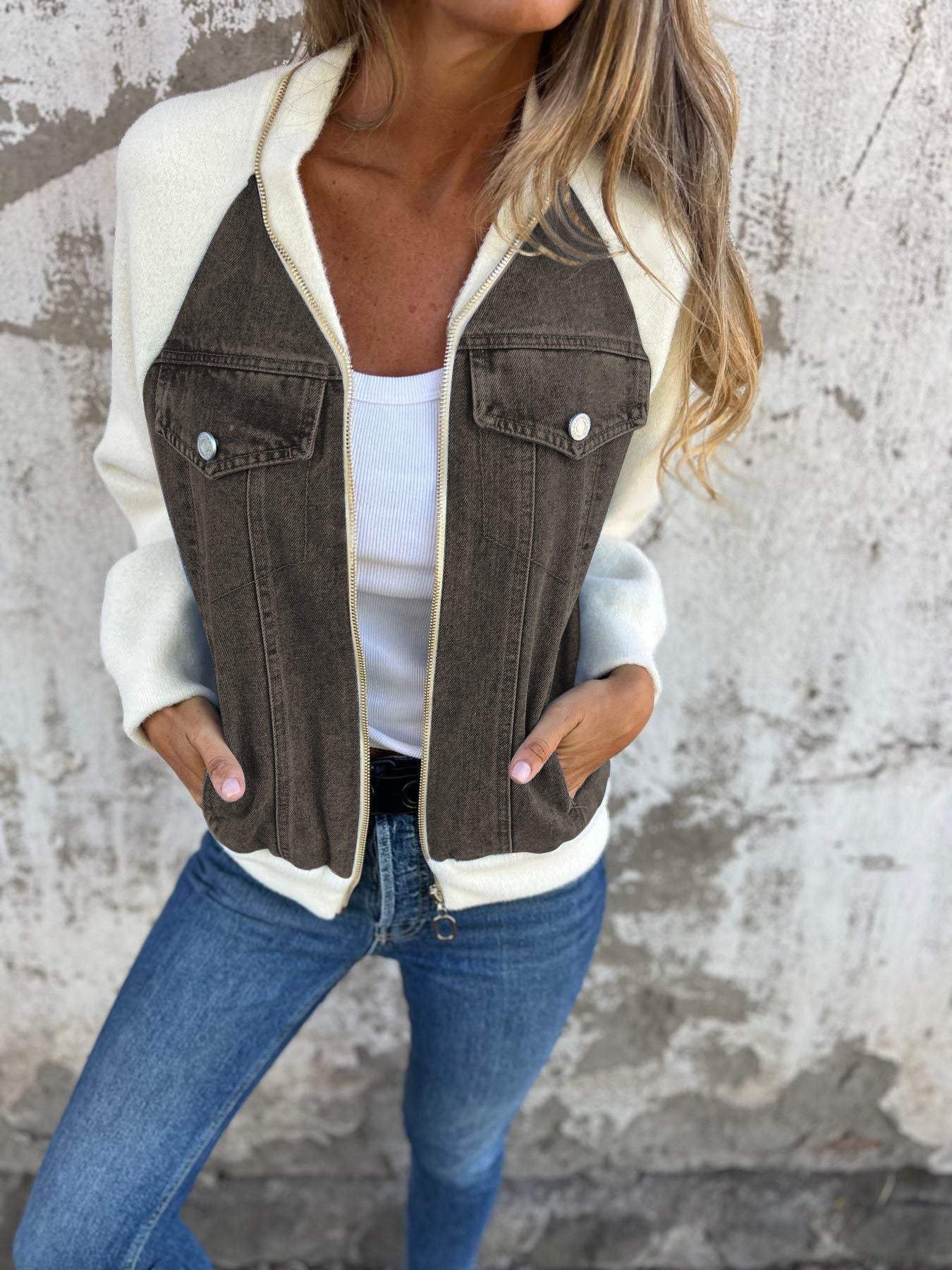 Damen Jacke | strukturierte Form mit geradem Aufbau