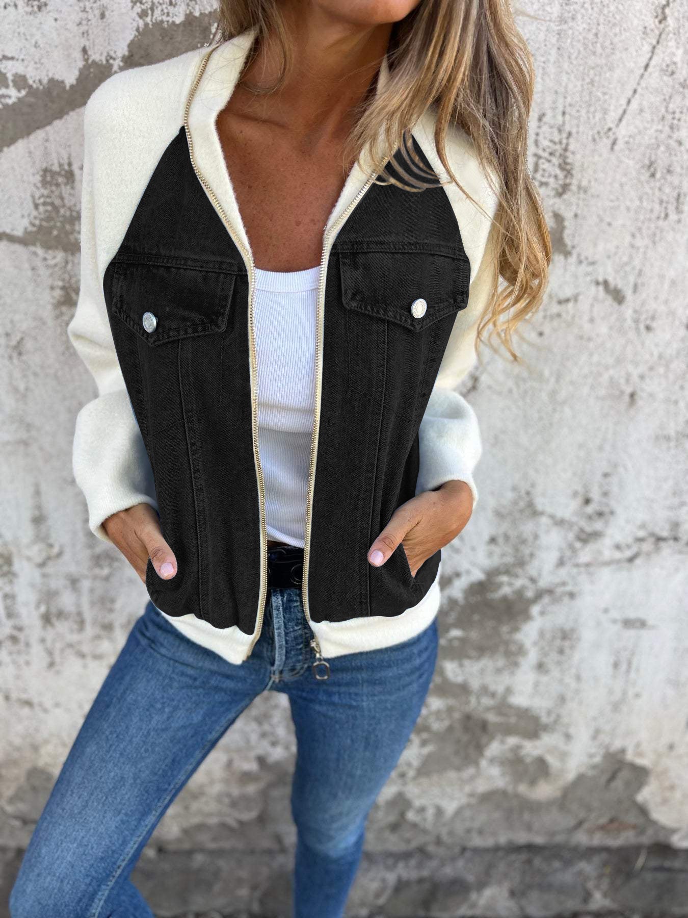 Damen Jacke | strukturierte Form mit geradem Aufbau