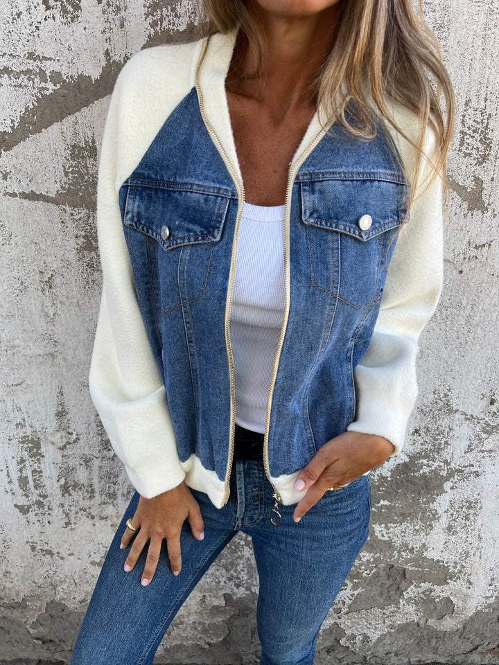 Damen Jacke | strukturierte Form mit geradem Aufbau