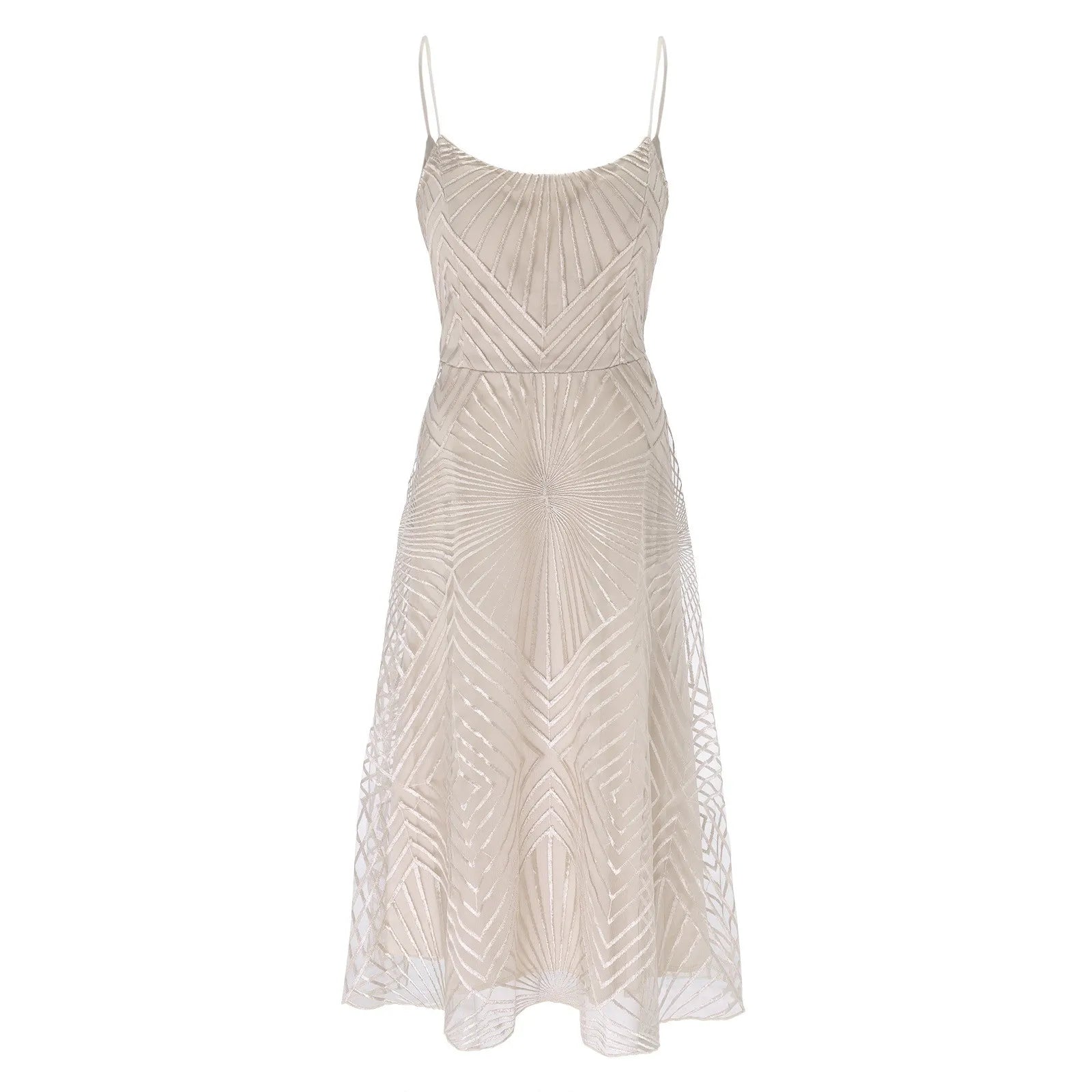 Kleid Damen | V-Ausschnitt mit Linienmuster