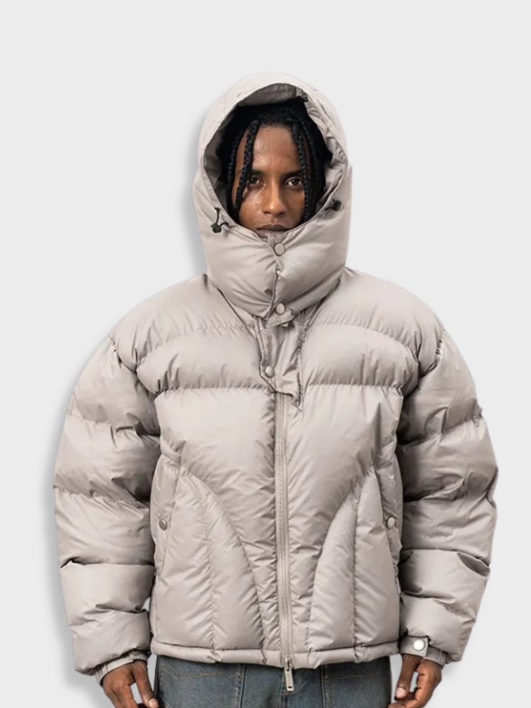 Herren Parka Pufferjacke | Kapuze und verlängerte Ausführung