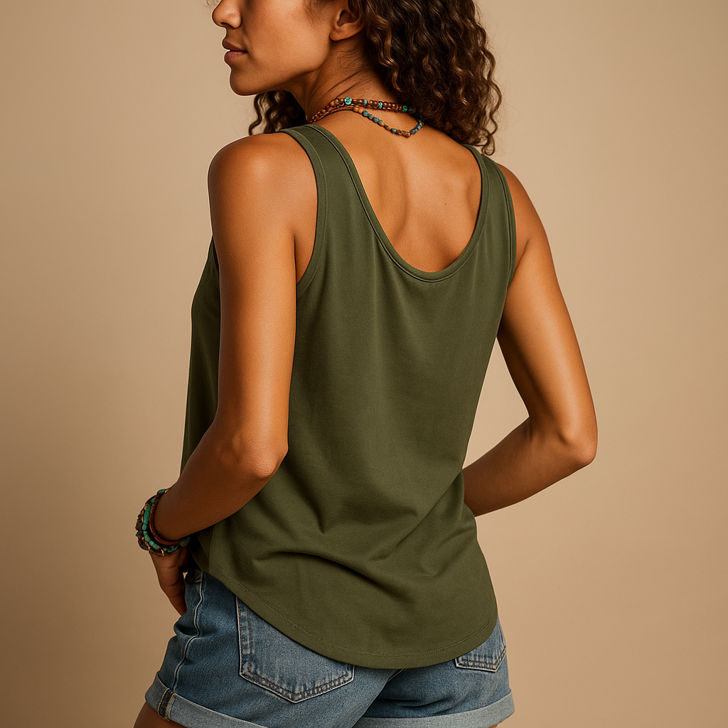 Top Damen | V-Ausschnitt mit Frontknopfleiste