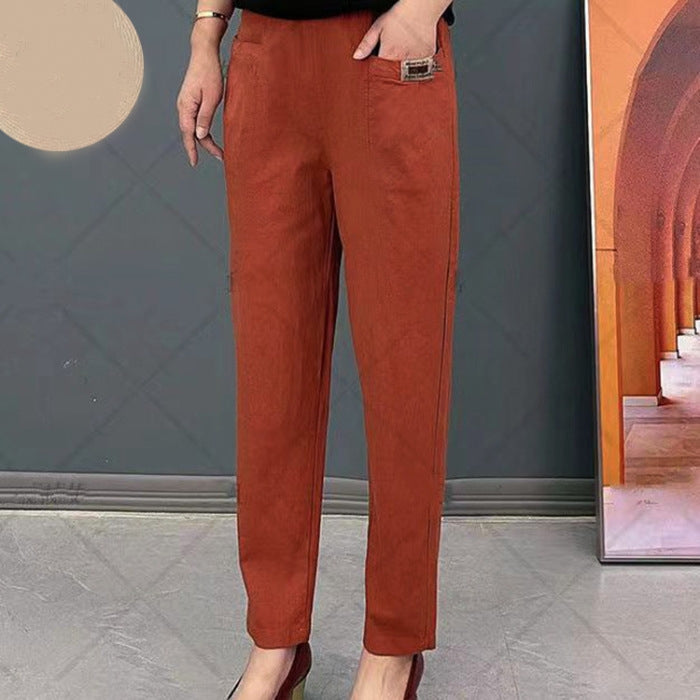 Damen Hose | Gerades Bein mit Bundform und Fronttaschen