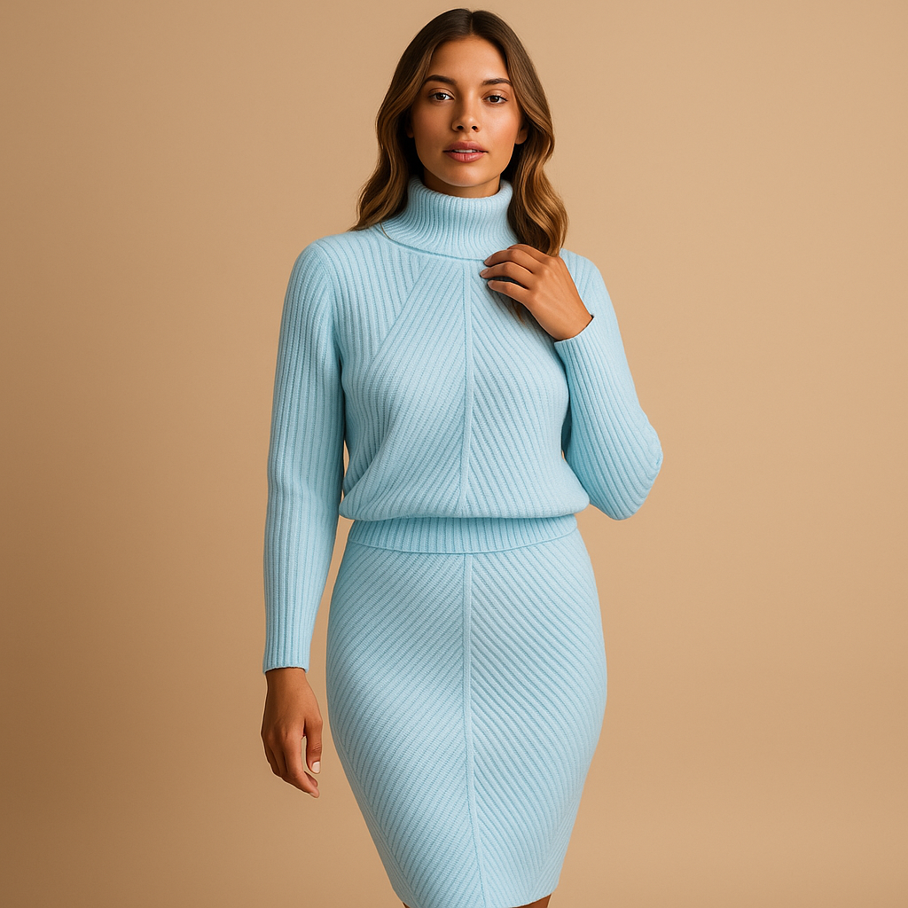 Damen Kleid | midi Länge mit langen Ärmeln und taillierter Form