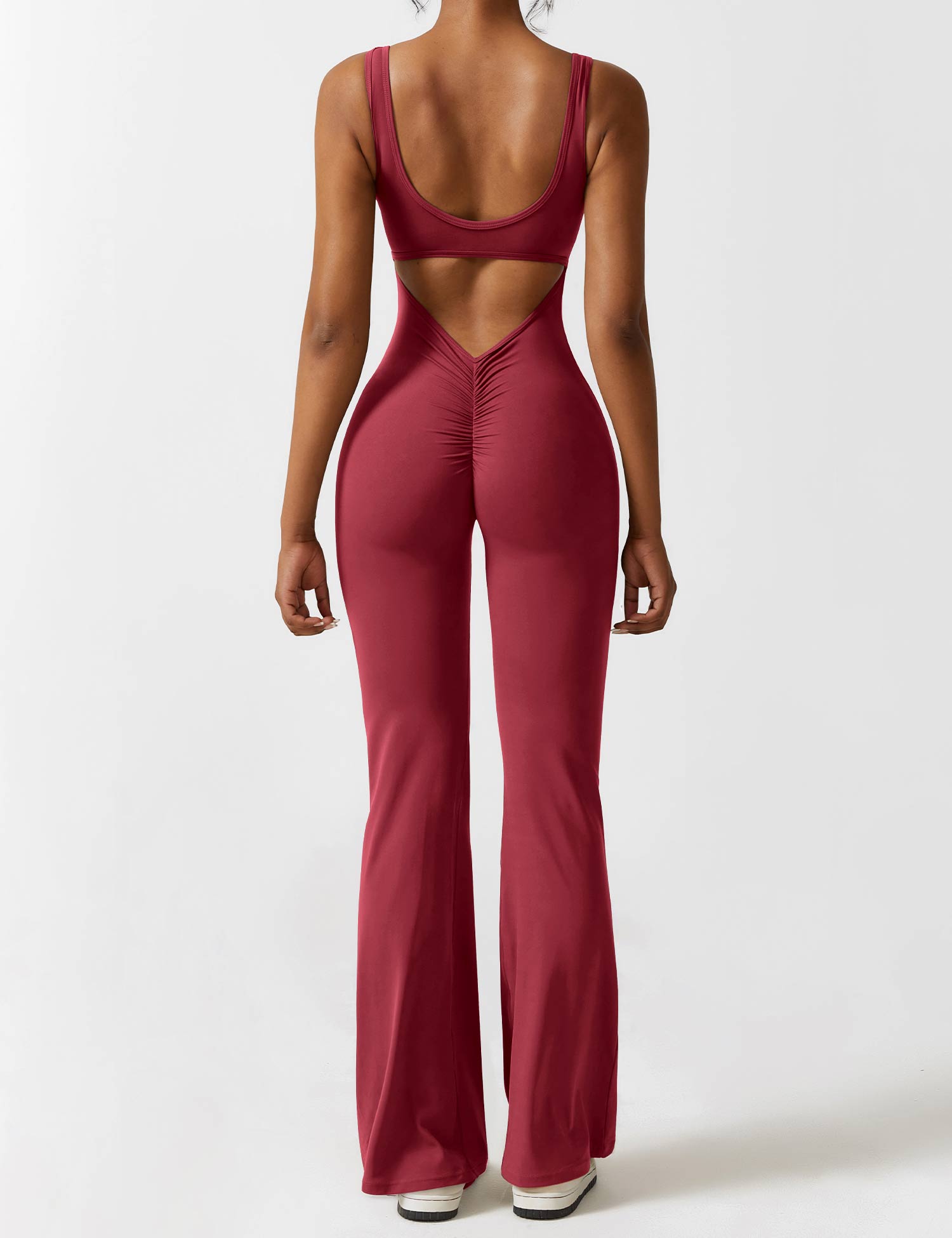 Jumpsuit Damen | Rückenausschnitt mit ausgestelltem Bein