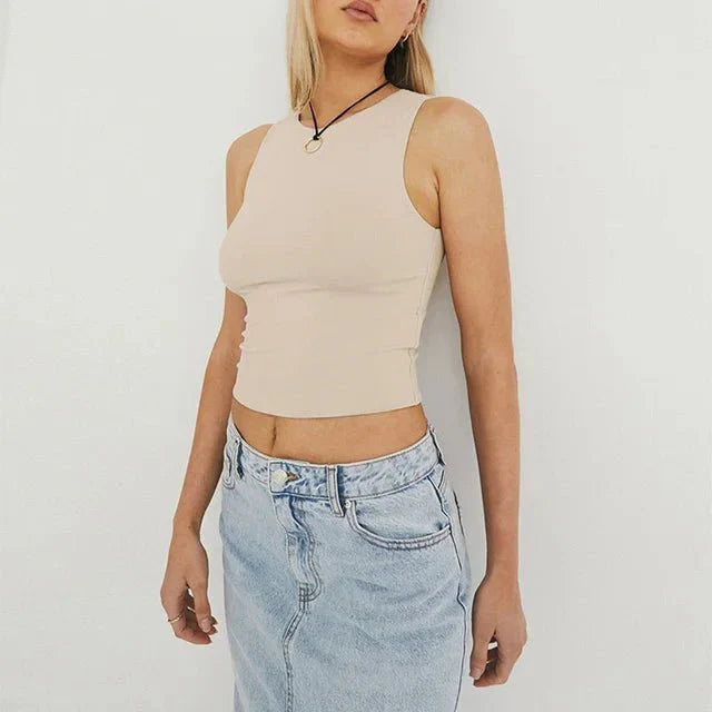 Damen Top | Verkürzte Silhouette mit hohem Abschluss
