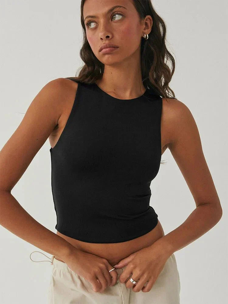 Damen Top | Verkürzte Silhouette mit hohem Abschluss