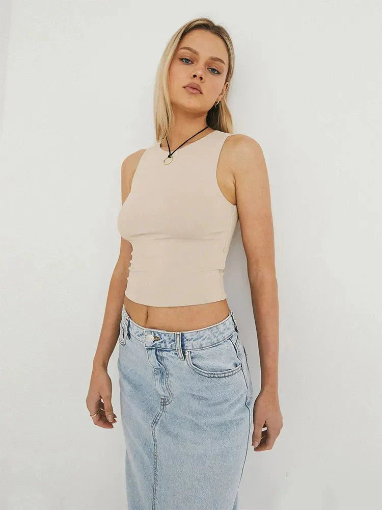 Damen Top | Verkürzte Silhouette mit hohem Abschluss
