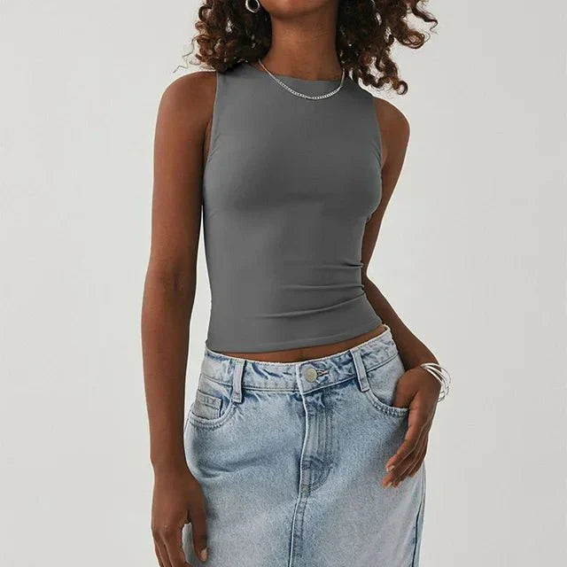 Damen Top | Verkürzte Silhouette mit hohem Abschluss