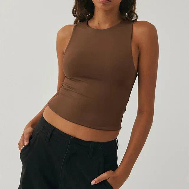 Damen Top | Verkürzte Silhouette mit hohem Abschluss