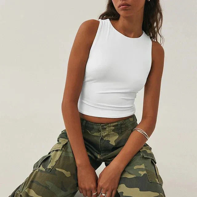 Damen Top | Verkürzte Silhouette mit hohem Abschluss