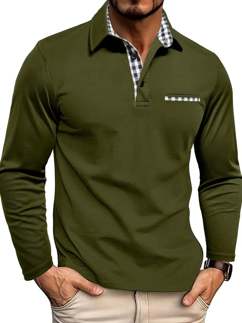 Herren Poloshirt | Langarm-Ausführung mit Kragen und Knopfleiste