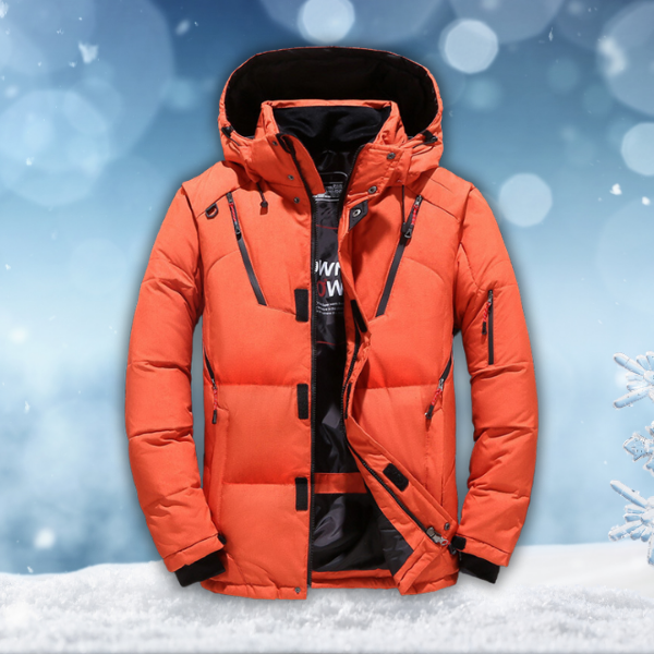 Herren Jacke | Kapuzenanbindung mit durchgehendem Verschluss
