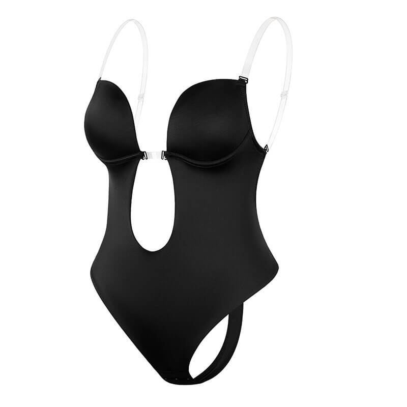 Damen Body Shaper | trägerlos mit tiefem V-Ausschnitt offen