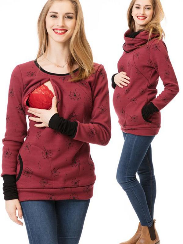 Stilloberteil Damen | Punktmuster mit Fronttasche