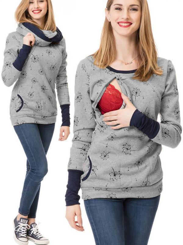 Stilloberteil Damen | Punktmuster mit Fronttasche