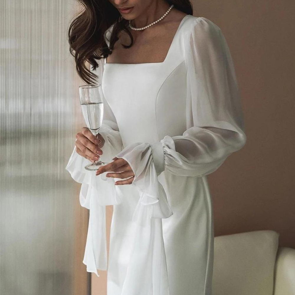 Damenkleid | Maxi-Ausführung mit langen Ärmeln