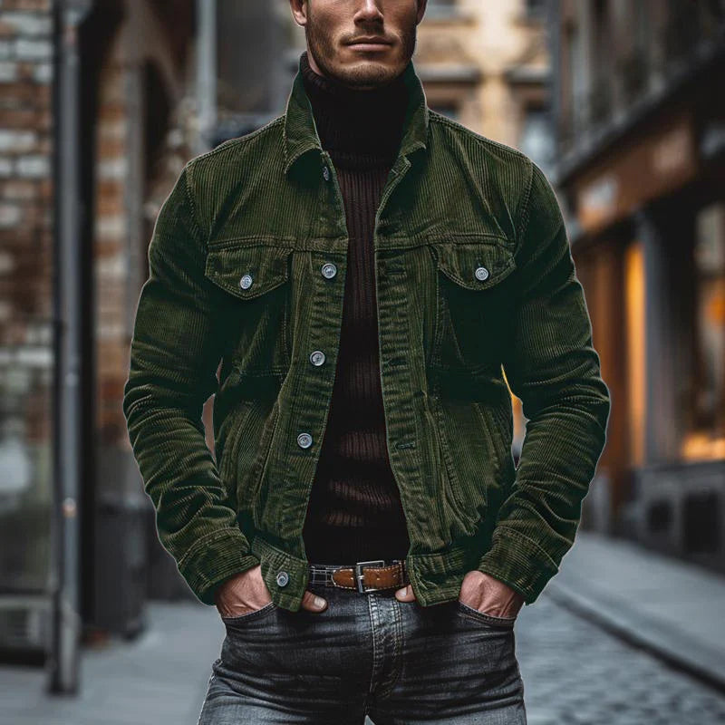 Herren Jacke | Brusttaschen mit Knopfleiste und Kurzschnitt