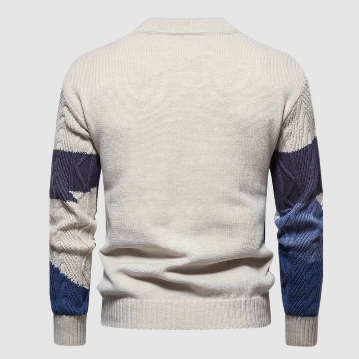 Herren Pullover | runder Ausschnitt mit Strickstruktur