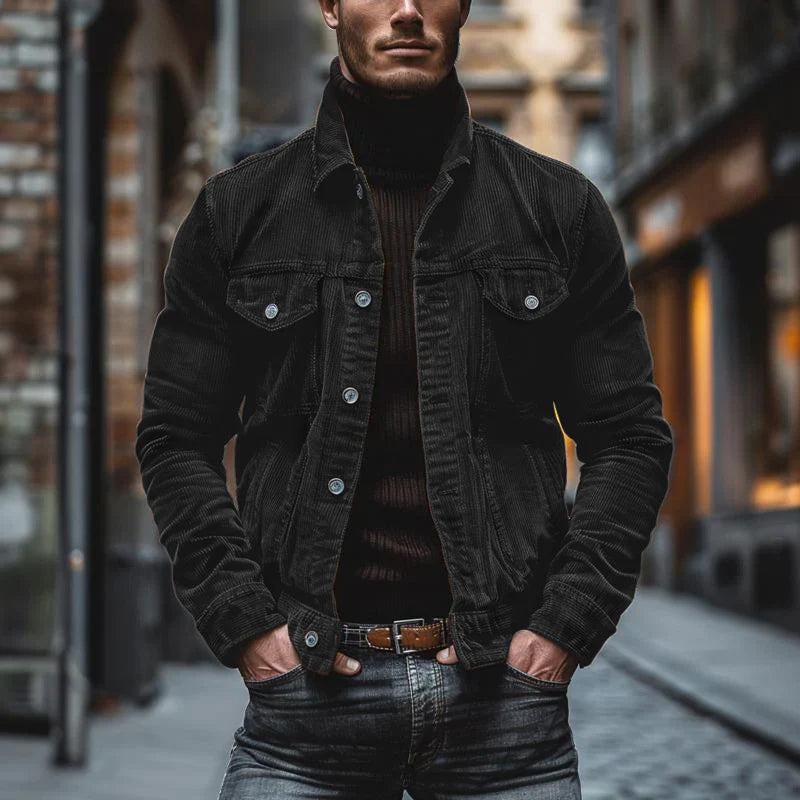 Herren Jacke | Brusttaschen mit Knopfleiste und Kurzschnitt