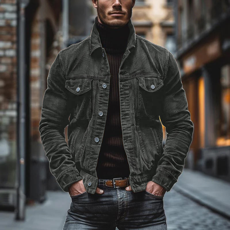 Herren Jacke | Brusttaschen mit Knopfleiste und Kurzschnitt