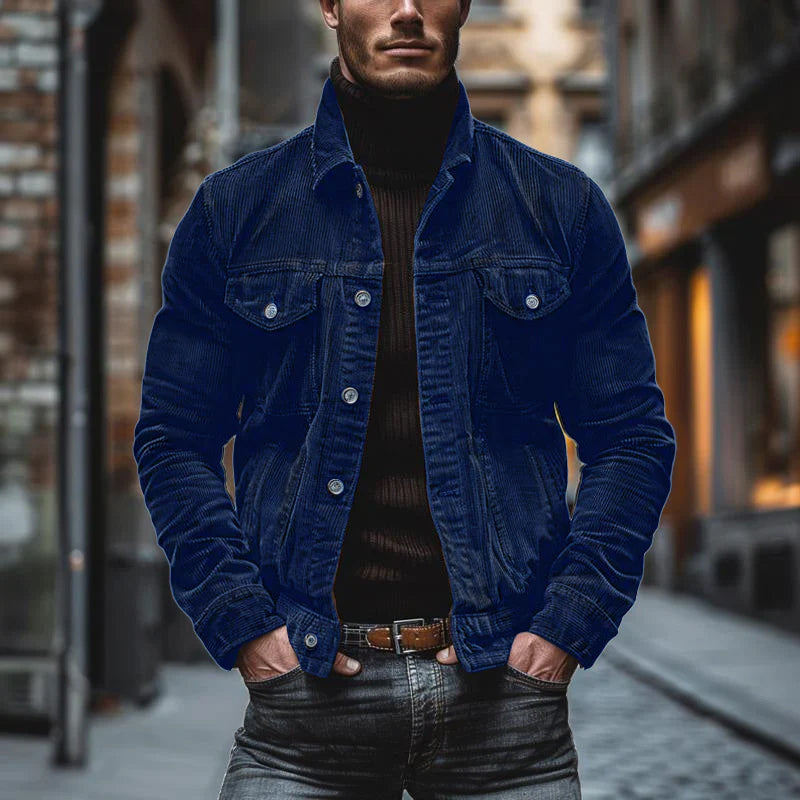 Herren Jacke | Brusttaschen mit Knopfleiste und Kurzschnitt