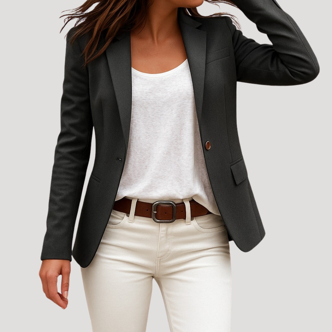 Damen Blazer | taillierter Schnitt mit Knopfverschluss und Revers