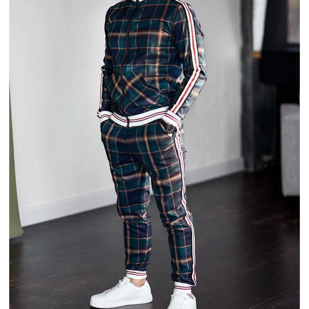 Herren Set | Oberteil mit Reißverschluss und gerade Hose