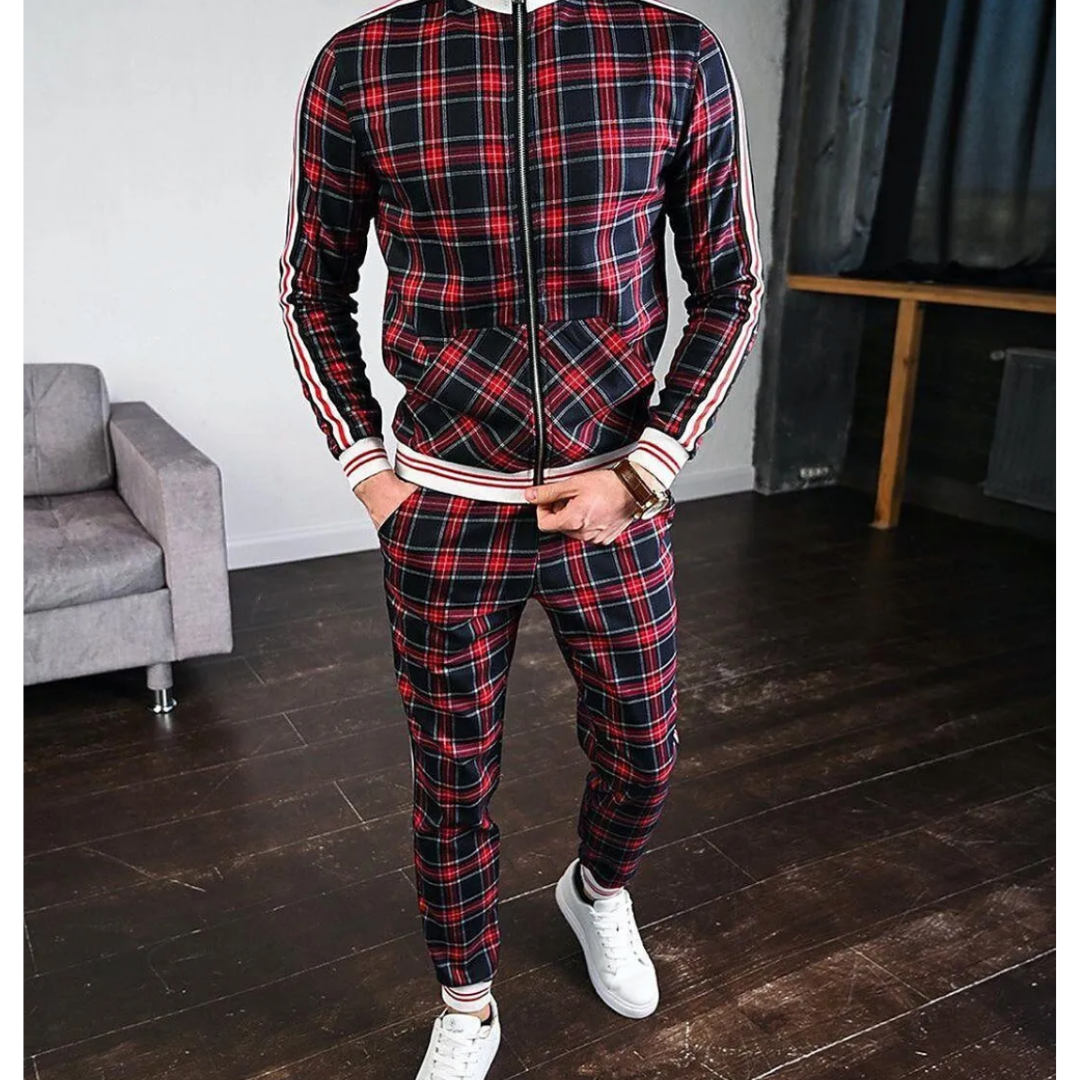 Herren Set | Oberteil mit Reißverschluss und gerade Hose