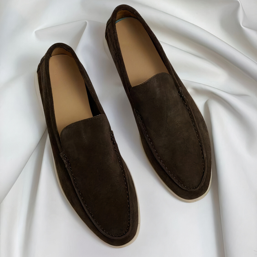 Halbschuhe Herren | Schlupfmodell mit Naht und flacher Sohle