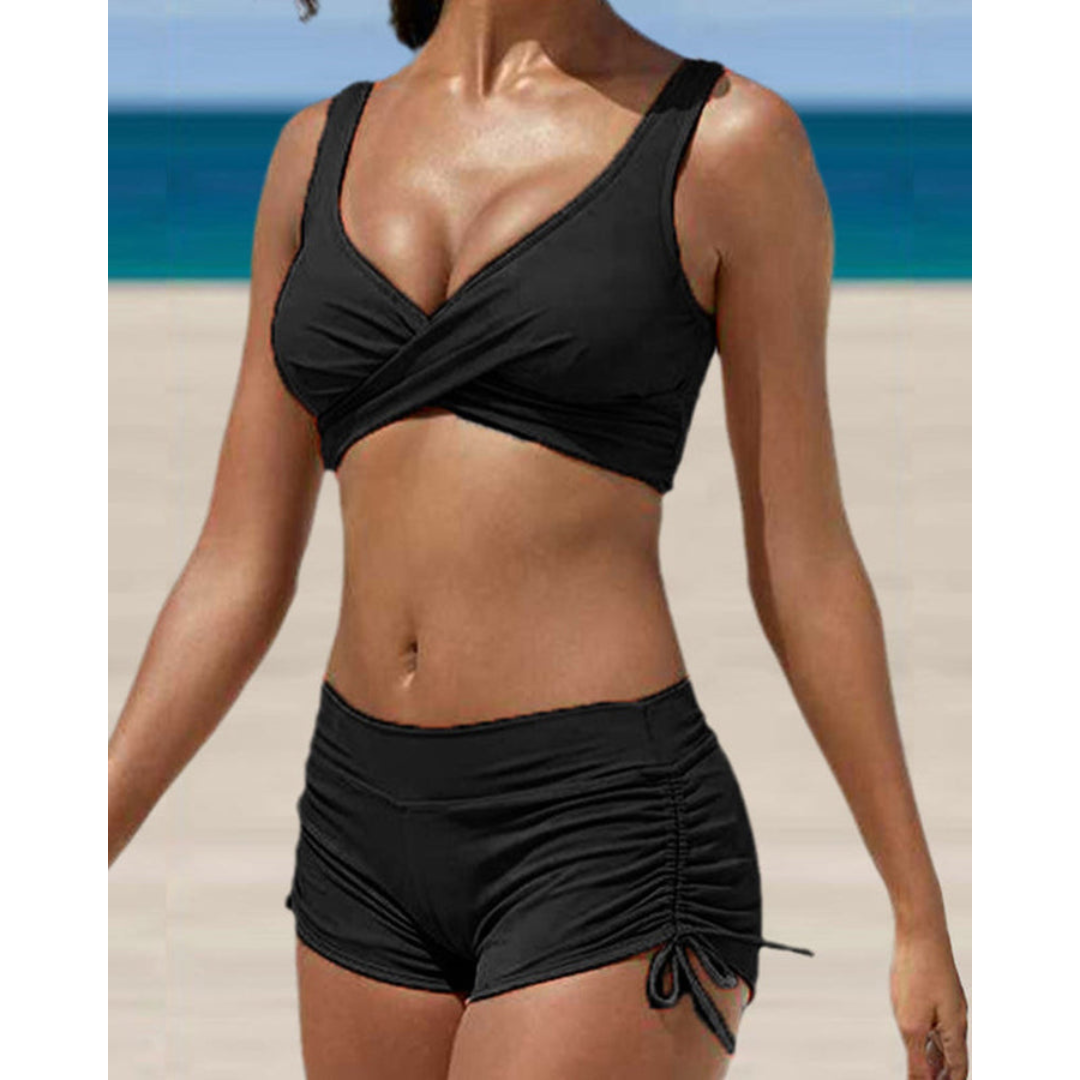 Damen Bikini | Zweiteilig mit Trägeroberteil und kurzer Hosenform