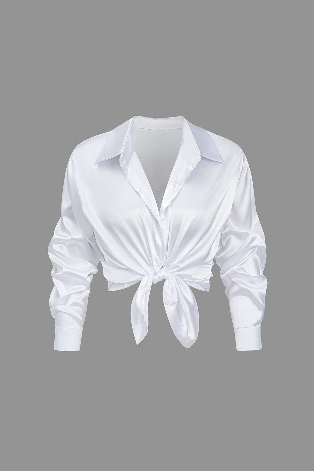 Bluse Damen | Kragenbluse mit Frontknoten
