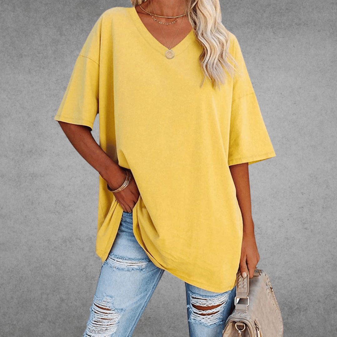 Damen T-Shirt | V-Ausschnitt und lockerer Schnitt