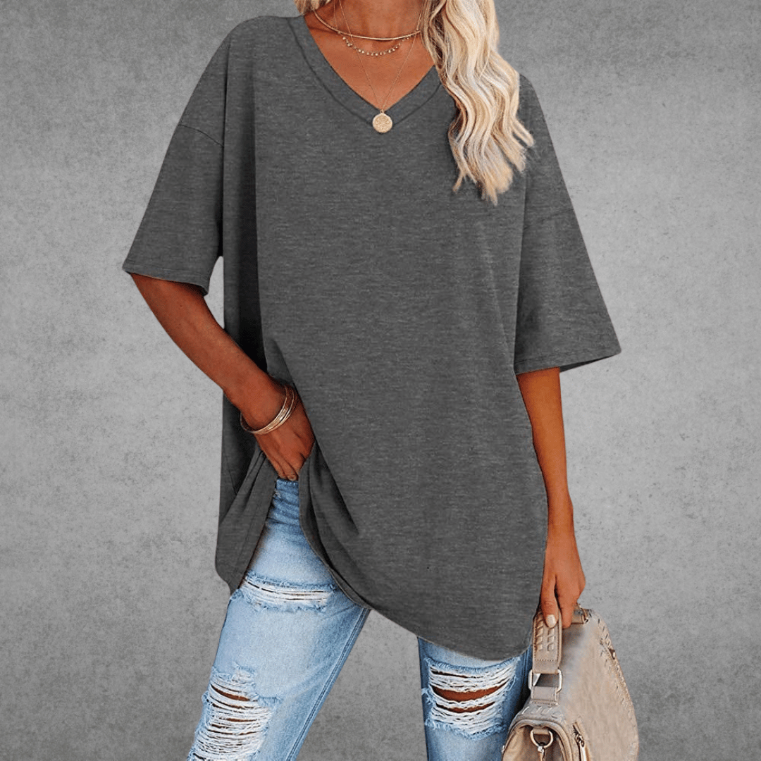 Damen T-Shirt | V-Ausschnitt und lockerer Schnitt