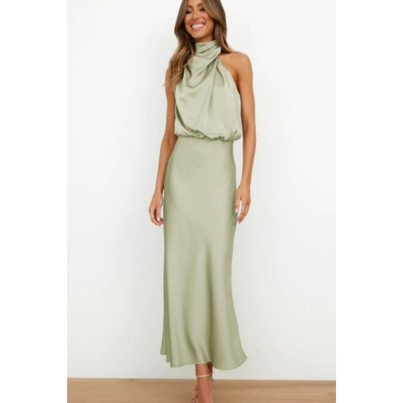 Damen Kleid | Midi-Silhouette mit einseitigem Schulterbereich