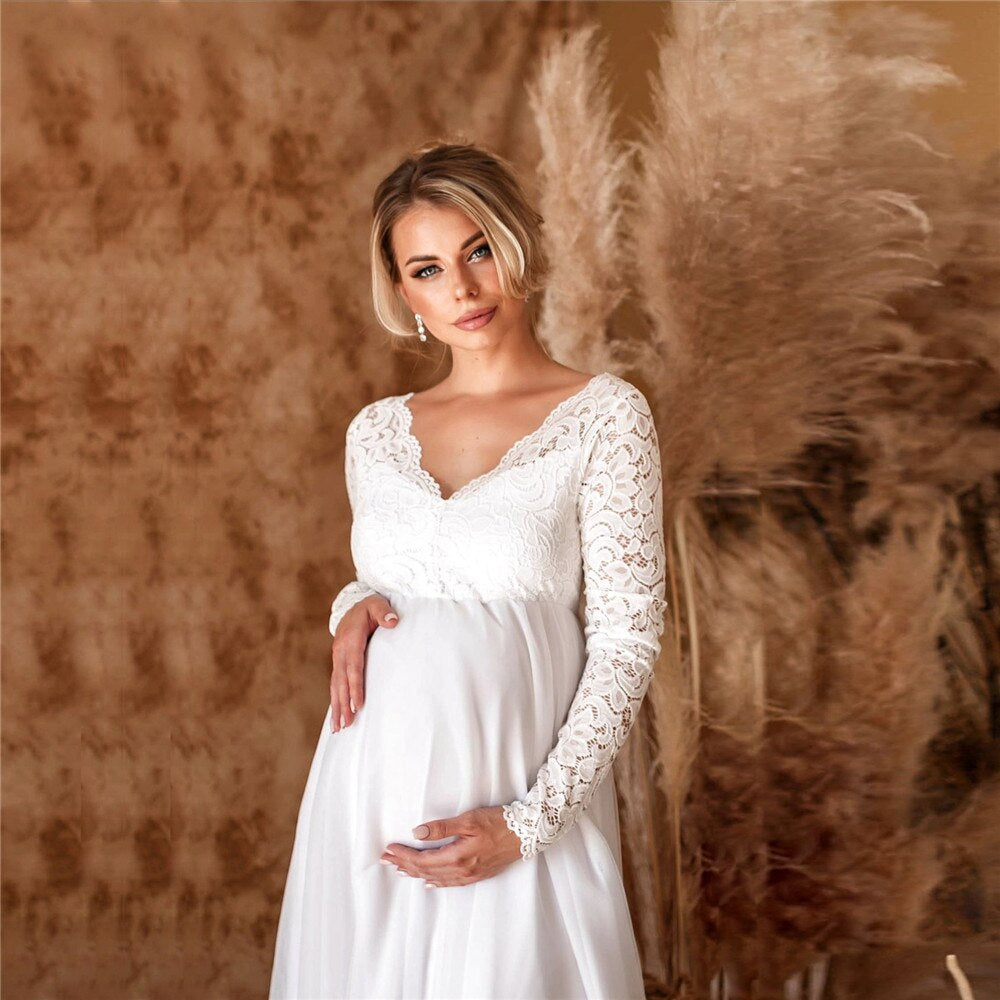 Kleid Damen | V-Ausschnitt mit Spitzenoberteil