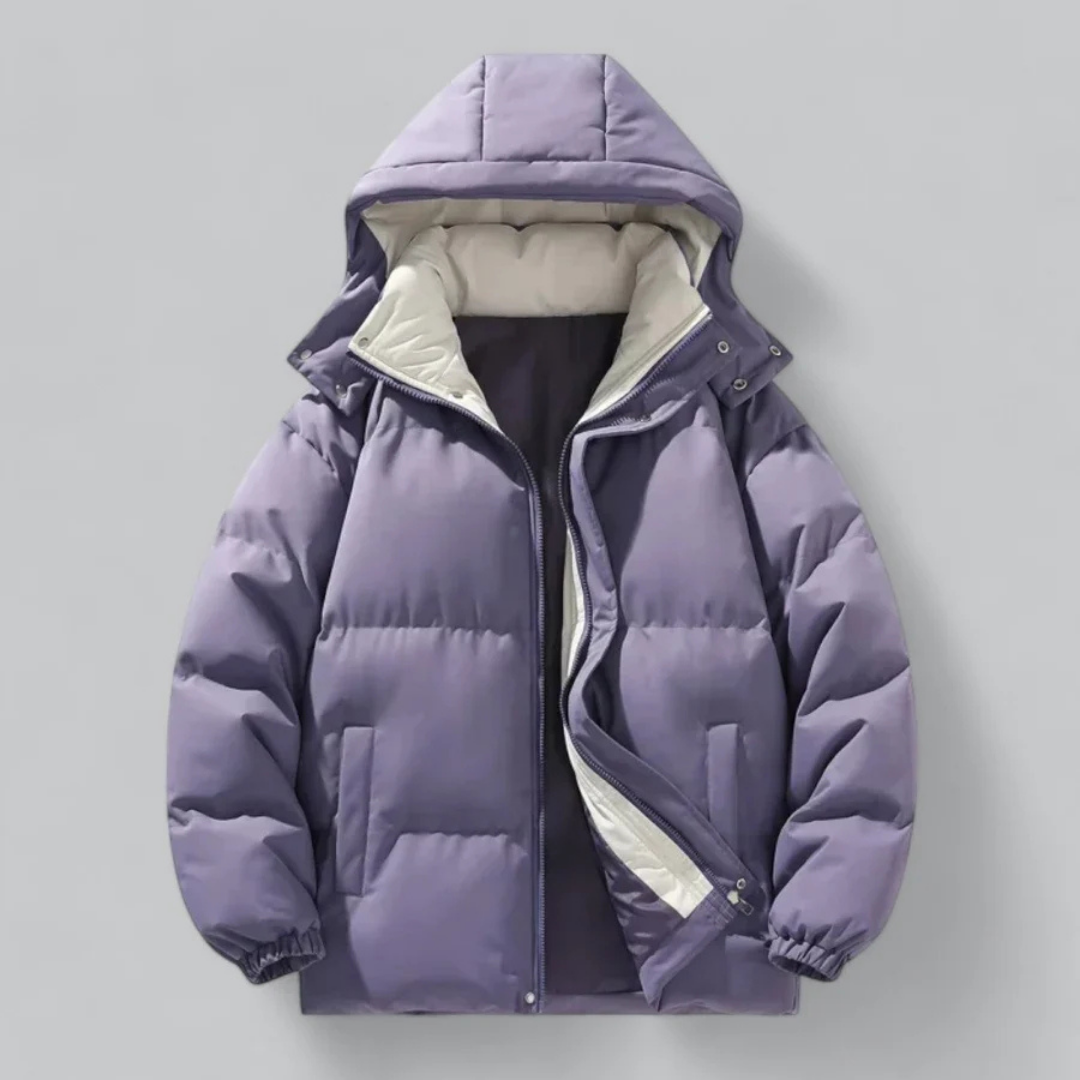 Herren Jacke Puffer | Kapuze und durchgehende Reißverschlusslösung