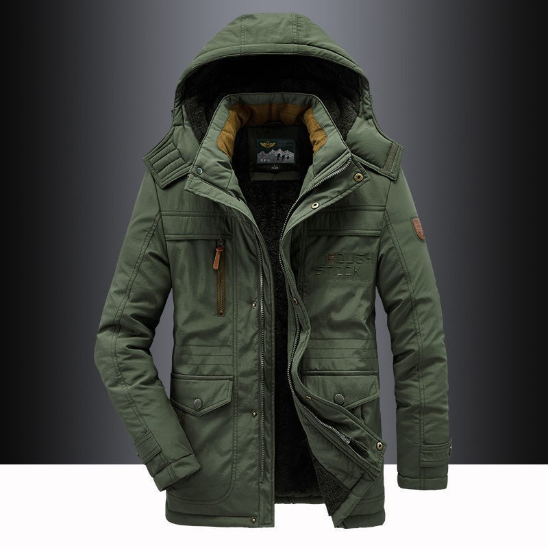 Herrenjacke | Frontverschluss mit Kapuze und Taschen
