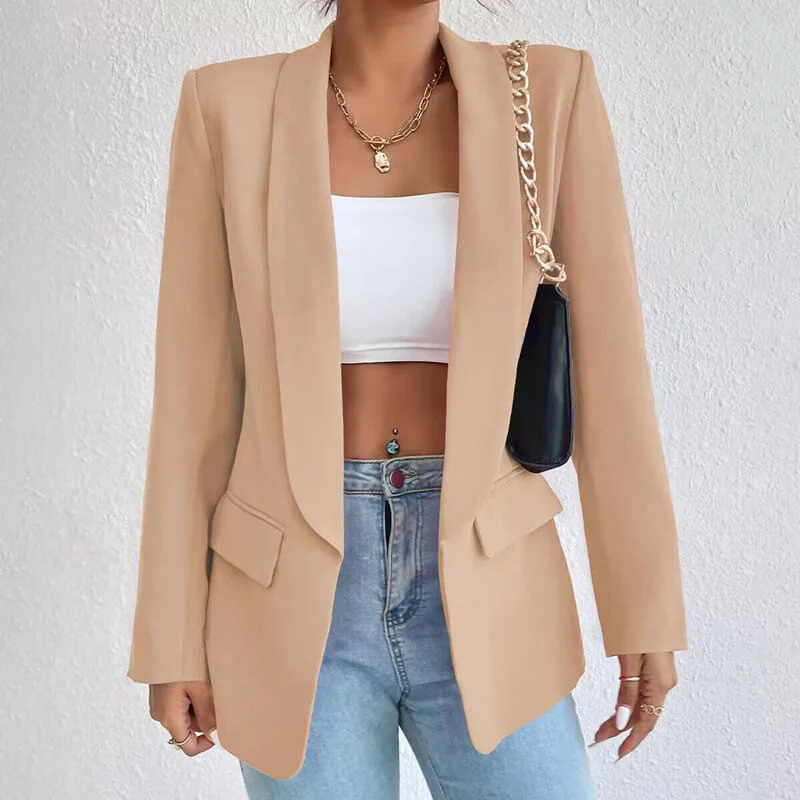 Damen Blazer | gerade Form mit langen Ärmeln und schlichter Front