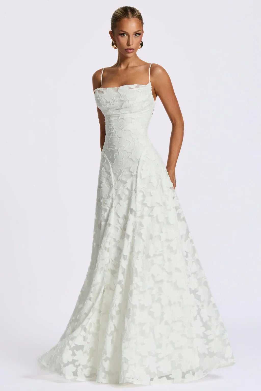 Damen Kleid Maxi | Schmale Träger und figurbetontes Oberteil