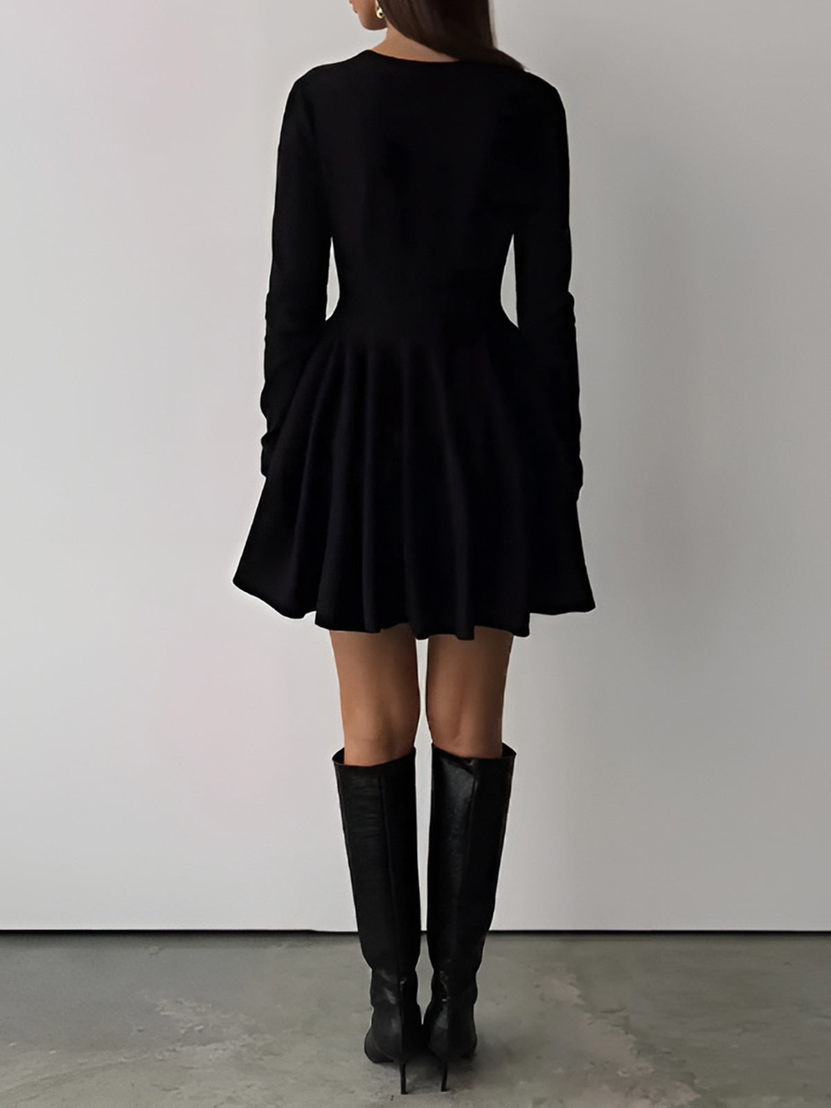 Damen Skaterkleid | lange Ärmel mit definierter Silhouette