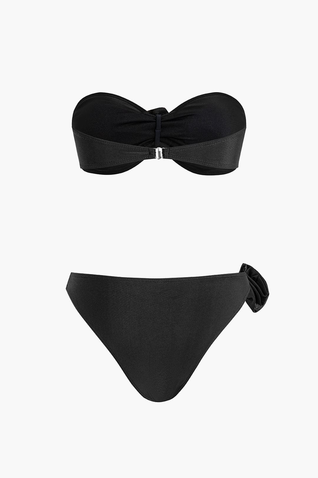 Damen Bikini Set | Bandeau Top mit Mittelraffung und Zierelement