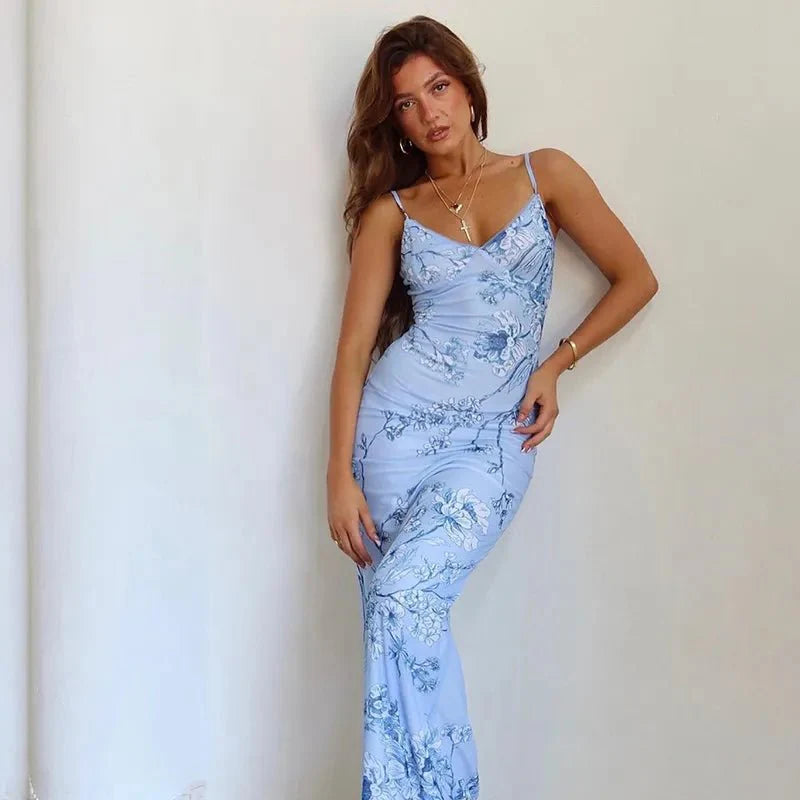 Kleid Damen | Schmale Träger mit langem Schnitt und enger Form