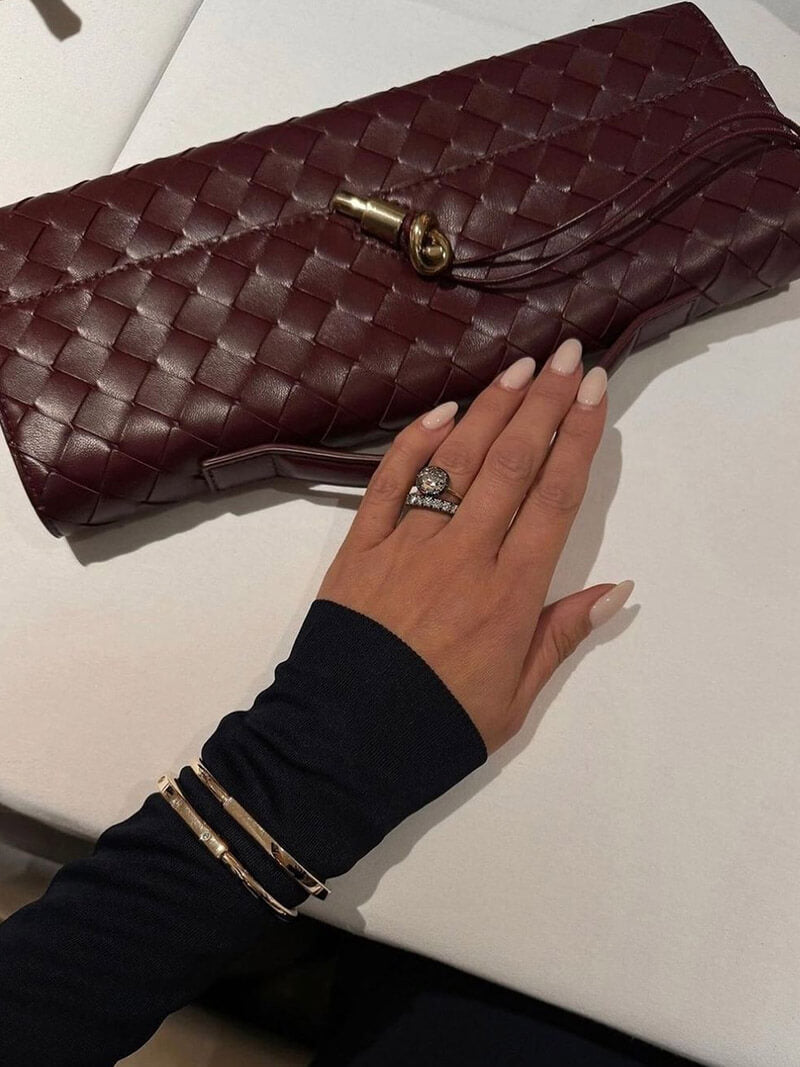 Handtasche Damen | Geflochtene Struktur mit Klappe und Drehverschluss