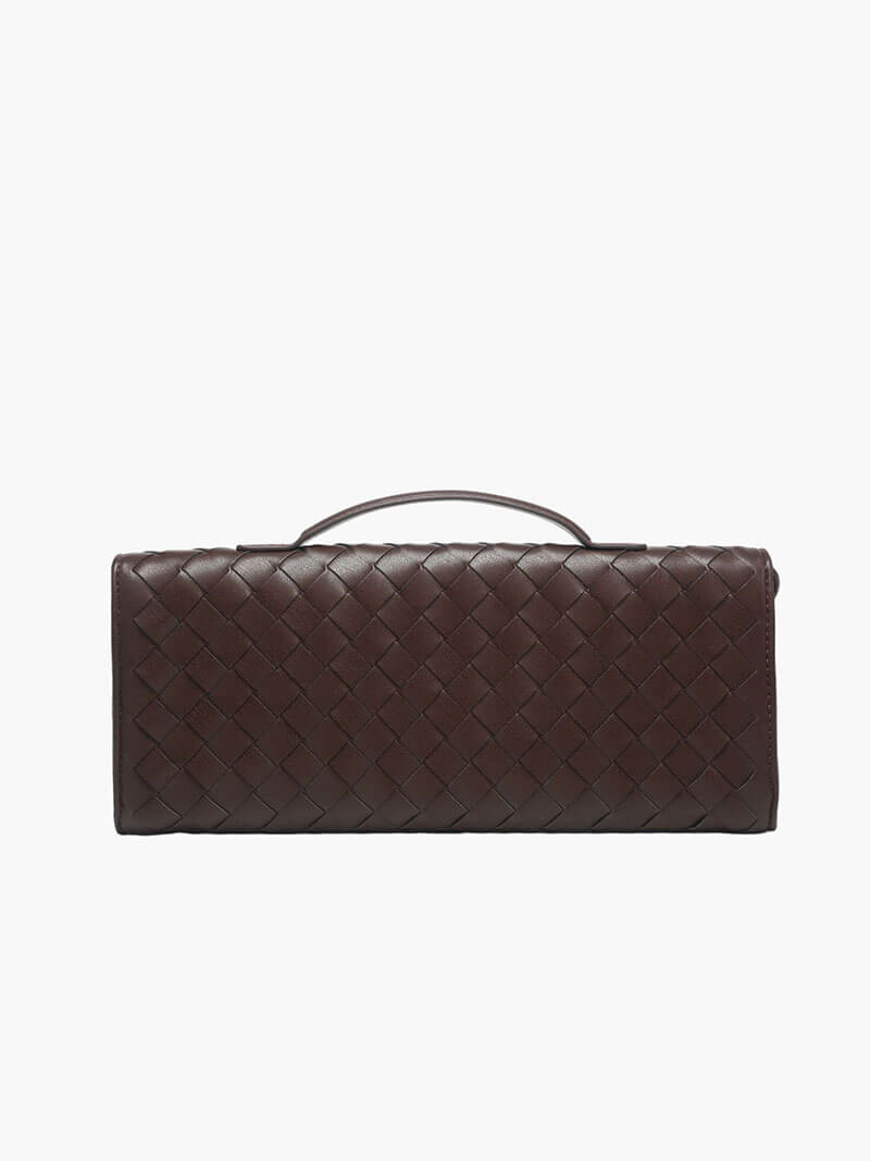 Handtasche Damen | Geflochtene Struktur mit Klappe und Drehverschluss