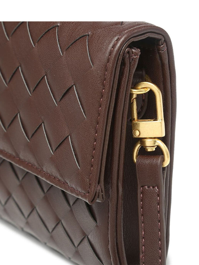 Handtasche Damen | Geflochtene Struktur mit Klappe und Drehverschluss