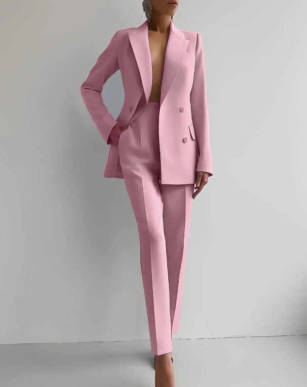 Zweiteiler Damen | Blazer mit Knopfleiste und langer Hose