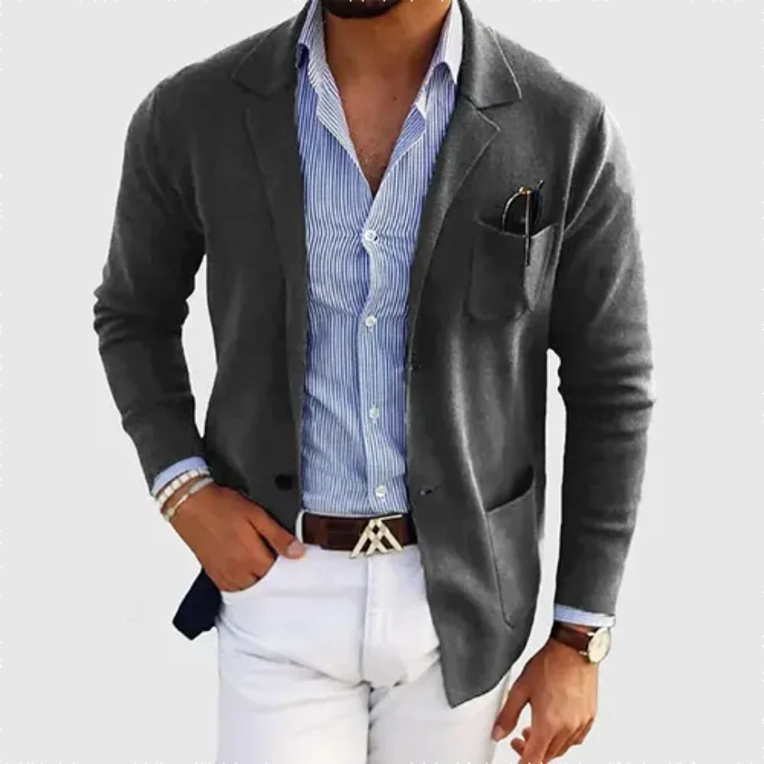 Herren Blazer | knöpfbare Front mit fallender Kragenlinie