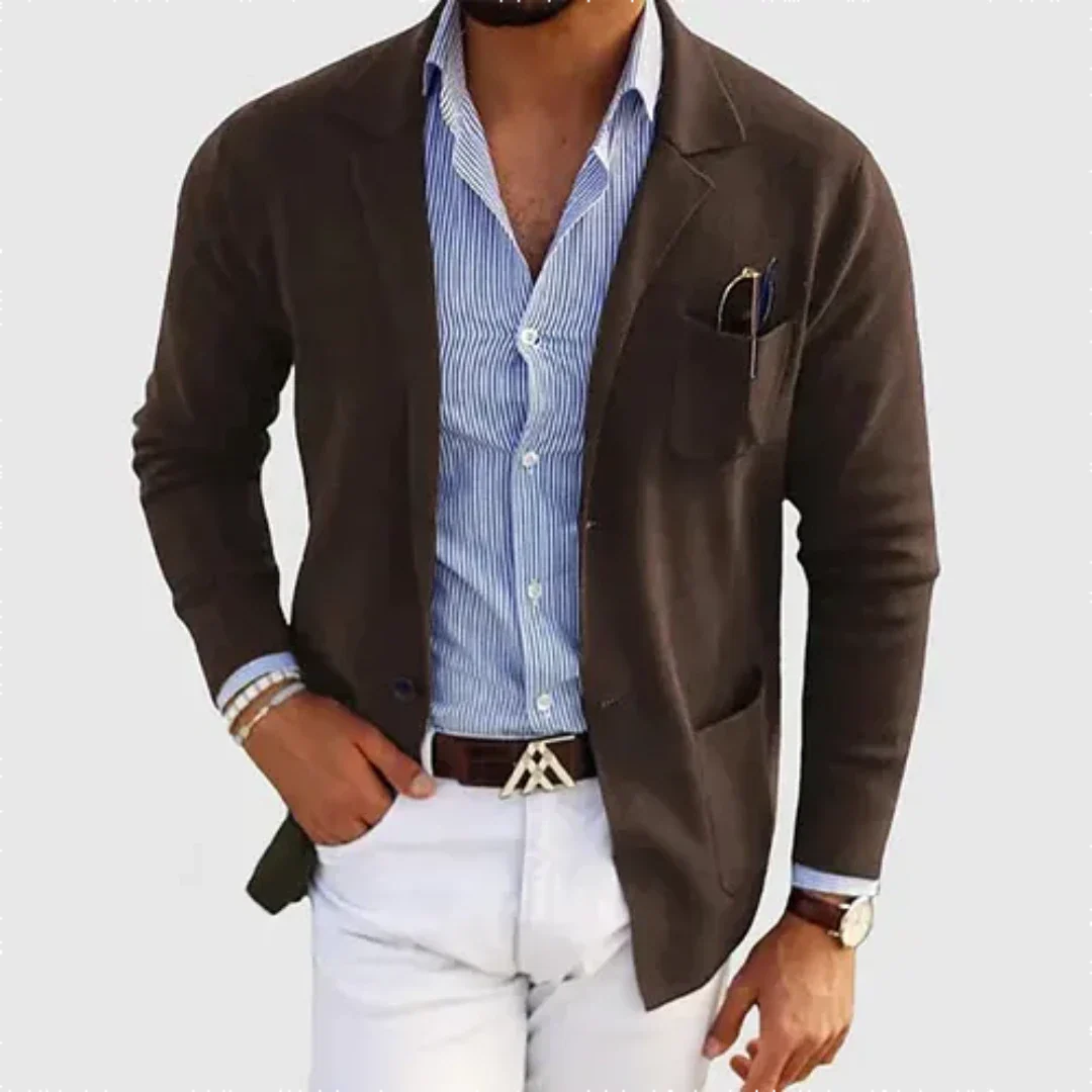 Herren Blazer | knöpfbare Front mit fallender Kragenlinie