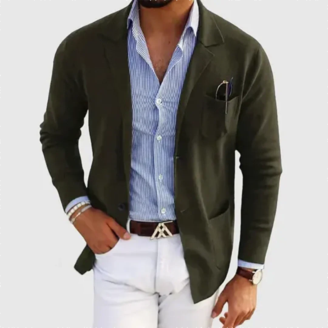 Herren Blazer | knöpfbare Front mit fallender Kragenlinie